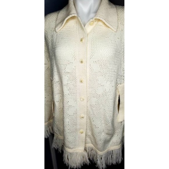 Women Knit Cardigan, Handknit Shawl, Poncho - Picture 3 of 4